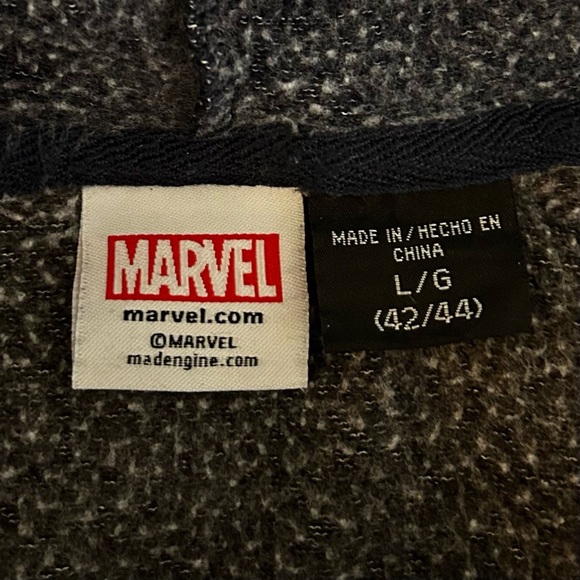 Men's Blue and Gray Marvel Spiderman Logo Hoodie Size Large EUC - Picture 2 of 7